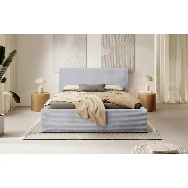 P & B ČALOUNĚNÁ POSTEL, 140/200 cm, světle šedá
