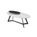 Modante KONFERENČNÍ STOLEK, černá, bílá, kov, keramika, 110/60/48 cm