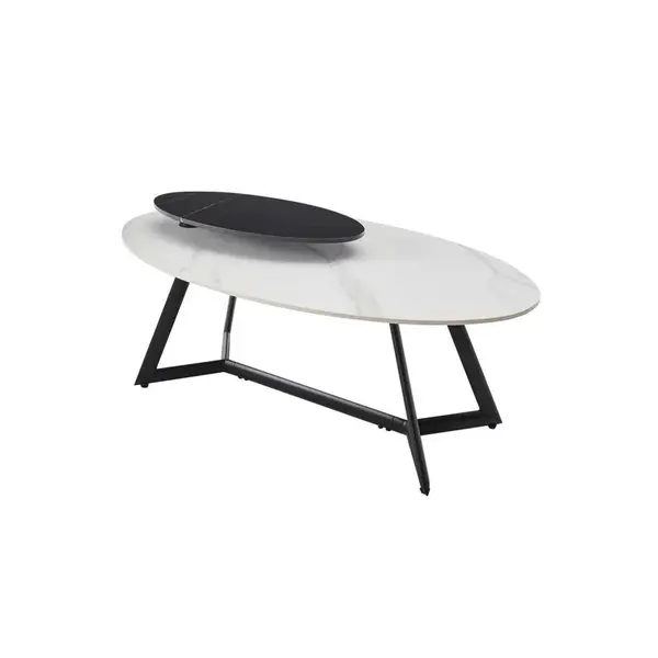 Modante KONFERENČNÍ STOLEK, černá, bílá, kov, keramika, 110/60/48 cm