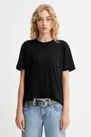 Bavlněné tričko PS Paul Smith dámské, černá barva, W2R-232V-TP5443