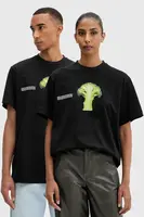 Bavlněné tričko Pangaia černá barva, s potiskem, 10002603