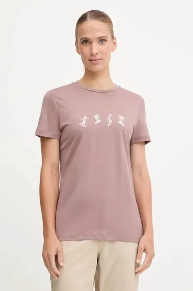 Sportovní triko Icebreaker Merino 150 Tech Lite dámské, růžová barva, IB0A57CB0GV1