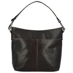 Dámská kožená kabelka na rameno tmavě hnědá - Greenwood Winona