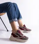 Gemre Burgundy-grey women's sneakers Milenka