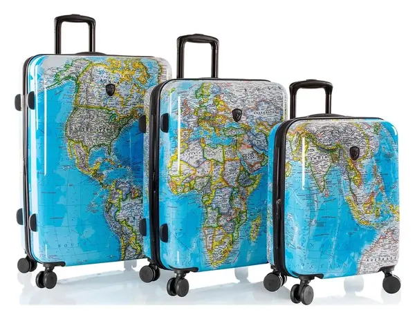 Sada cestovních kufrů Heys Journey 3G S,M,L Blue Map