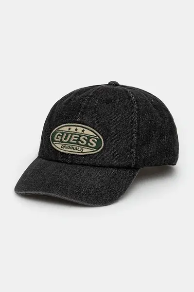 Džínová baseballová čepice Guess Originals VINTAGE černá barva, M5YZ05 WHGF0