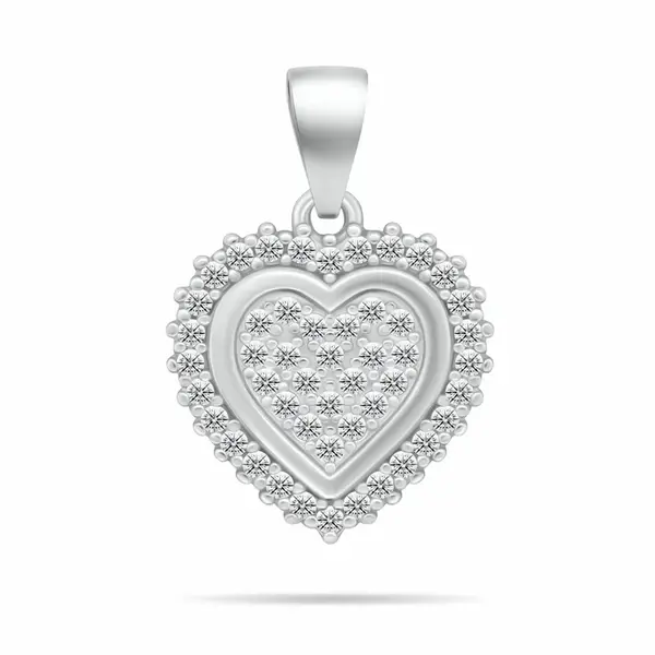 Brilio Silver Oslnivý stříbrný přívěsek se zirkony Srdce PEN06