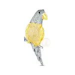 JwL Luxury Pearls Okouzlující pozlacená brož papoušek s pravou perlou JL0870