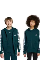 Dětská mikina adidas zelená barva, s kapucí, hladká, JY4978