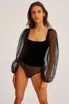 Body Undress Code Hazy Line Bodysuit Thong černá barva, 815