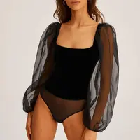 Body Undress Code Hazy Line Bodysuit Thong černá barva, 815