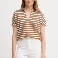 Polo tričko Tommy Hilfiger dámské, hnědá barva, WW0WW46512