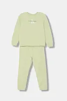 Dětská tepláková souprava Calvin Klein Jeans zelená barva, IN0IN00017