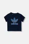 Dětské bavlněné tričko adidas Originals tmavomodrá barva, s potiskem, JX9003