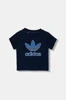 Dětské bavlněné tričko adidas Originals tmavomodrá barva, s potiskem, JX9003