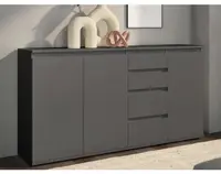 Široká komoda se šuplíky Brest, 160 cm, antracitová