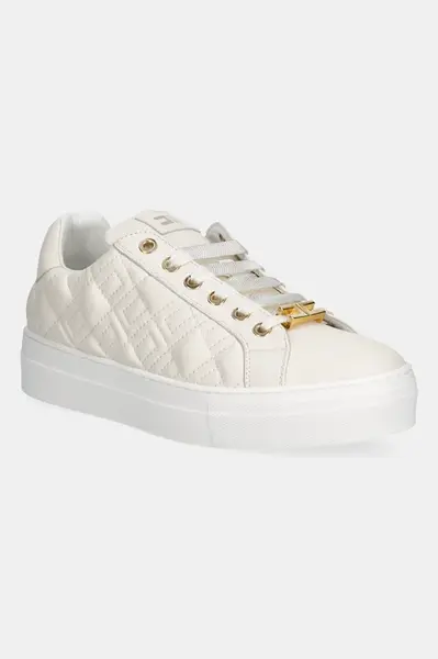 Kožené tenisky Elisabetta Franchi béžová barva, F4A9-E0357