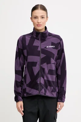 Outdoorová mikina adidas TERREX Multi dámská, fialová barva, vzorovaná, JN0996