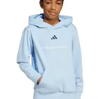 Dětská mikina adidas modrá barva, s kapucí, s aplikací, KC2805