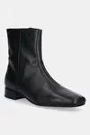 Kožené kotníkové boty Vagabond Shoemakers MONA dámské, černá barva, na plochém podpatku, 5955-001-20