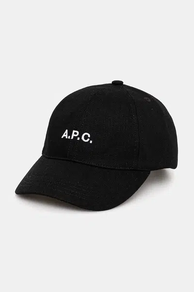 Kšiltovka A.P.C. casquette charlie černá barva, COZZS.M24069