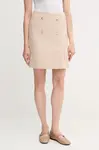 Sukně s příměsí vlny Joop! béžová barva, mini, 30047955