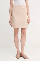 Sukně s příměsí vlny Joop! béžová barva, mini, 30047955