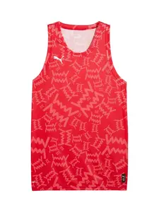 PUMA Dres 'Teamjaws'  červená / melónová / čierna / biela