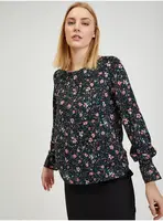 Černá dámská květovaná halenka ORSAY - Dámské