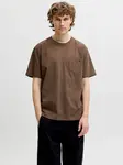 JACK & JONES Tričko 'JJEDover'  hnedá