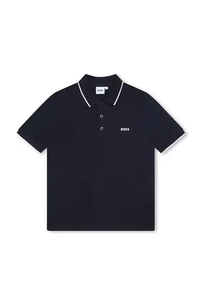 BOSS  Dětská bavlněná polokošile