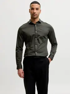 Jack & Jones Premium Košeľa 'JJPRPARMA'  tmavozelená