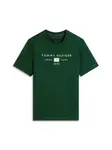 TOMMY HILFIGER Tričko 'BRAND LOVE'  krémová / zelená