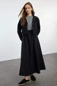 Trendyol Smoked Parachute Fabric Dress Jacket Set