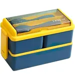 Dvojdielny lunchbox, nádoba na jedlo - Modrá/Žltá/1400ml