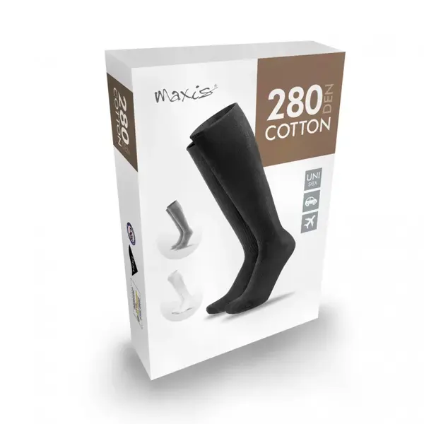 MAXIS RELAX 280 DEN COTTON AD vel. XL (45–47) podpůrné punčochy bílé
