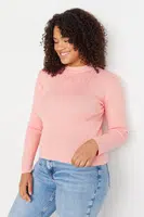 Trendyol Curve Pink Crew Neck Knitwear Blouse