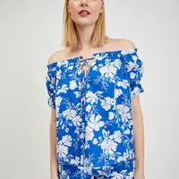 Modrá dámská květovaná halenka ORSAY - Dámské