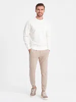 Ombre CARROT men's structured knit sweatpants - beige