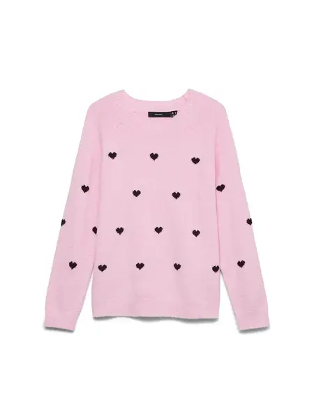 VERO MODA Sveter 'VMDOFFY'  ružová / čierna