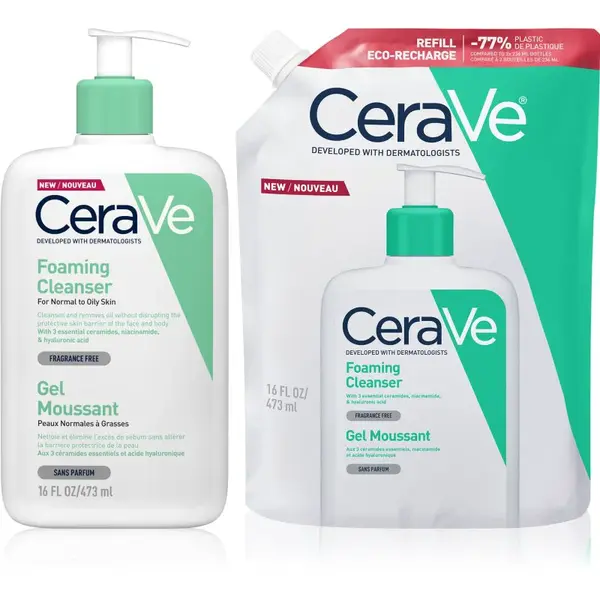 CeraVe Cleansers Foaming Cleanser sada pro normální až mastnou pleť