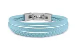 Guess Světle modrý kožený náramek Malibu JUMB01345JWSTBBT/U