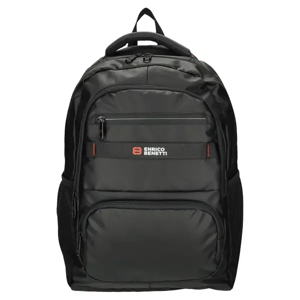 Moderní pánský batoh Enrico Benetti Lasse, polyester, na notebook 15" − černá