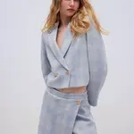 DEFACTO Jacket Collar Buttoned Tweed Short Blazer Jacket