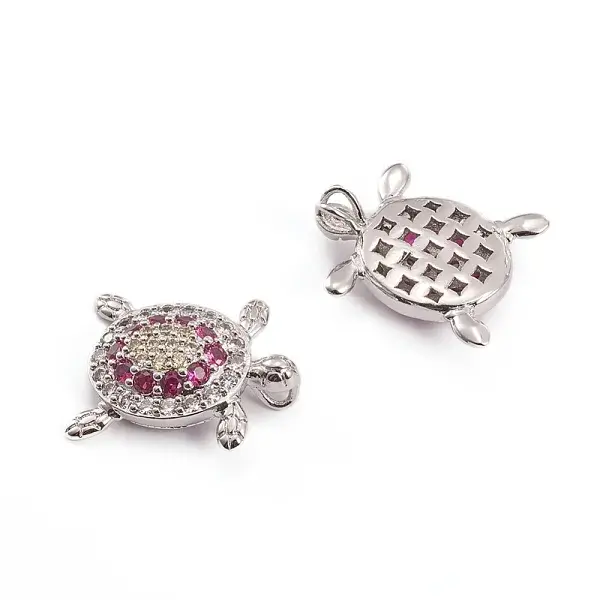 Brass Micro Pave Cubic Zirconia Pendants