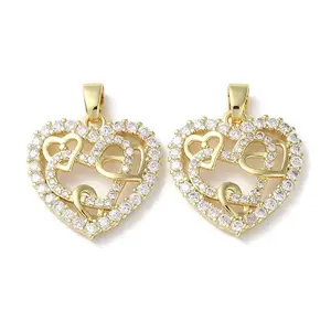 Rack Plating Brass Micro Pave Cubic Zirconia Pendants