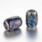 304 Stainless Steel Enamel Magnetic Clasps with Glue-in Ends
