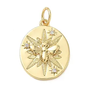 Brass Micro Pave Cubic Zirconia Pendants