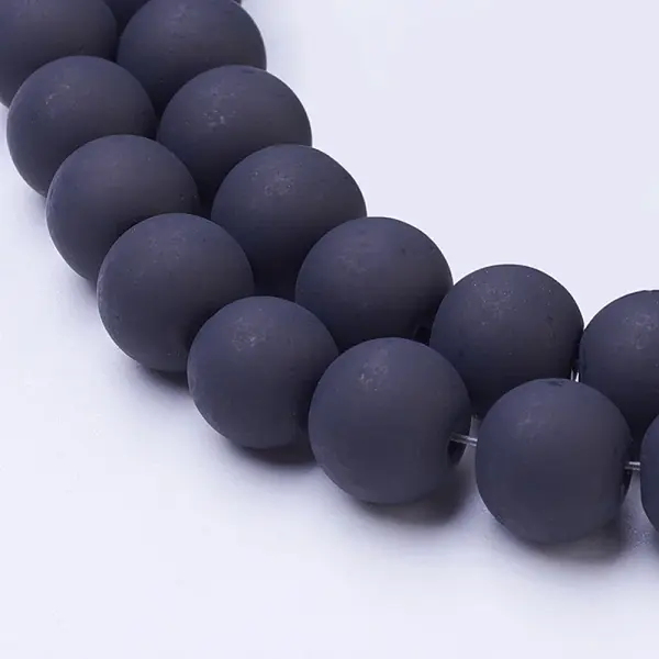 Baking Paint Frosted Glass Bead Strands