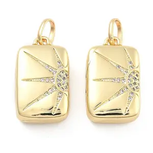 Brass Pave Clear Cubic Zirconia Pendants